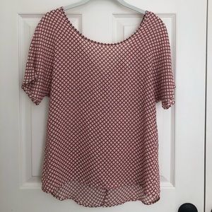 Francesca’s Top Orange and Cream, Button Back